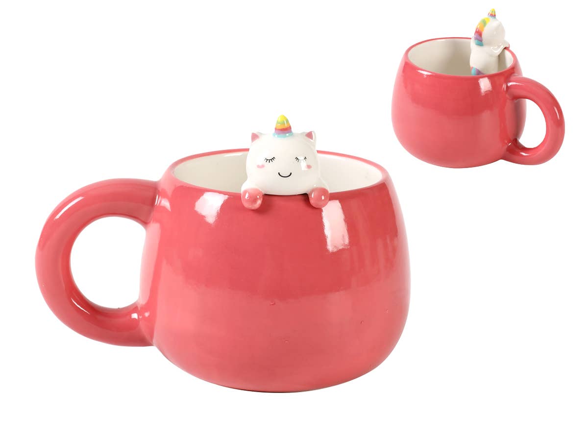Tasse en céramique avec breloque en forme de licorne