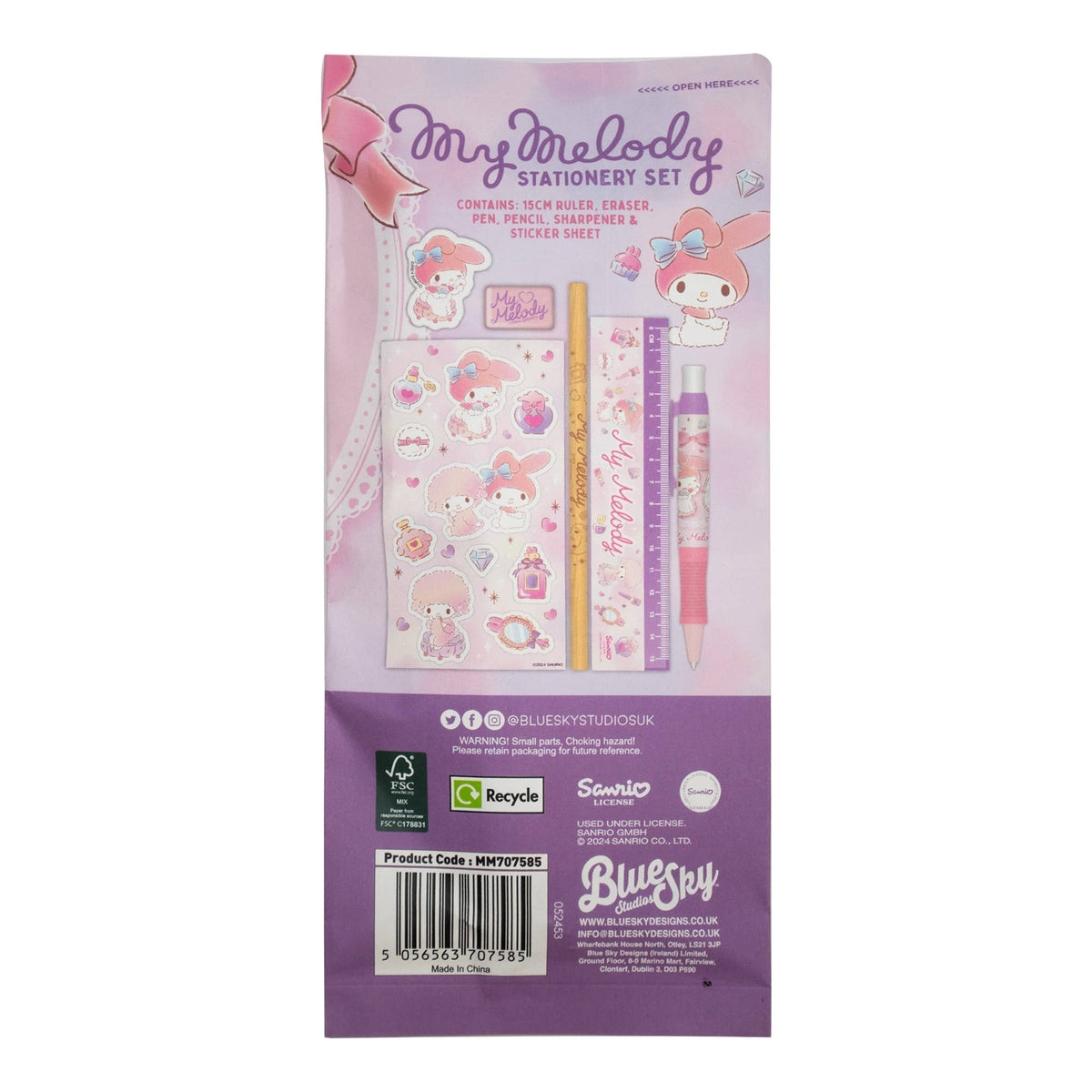 Sanrio My Melody - Ensemble de papeterie 6 pièces