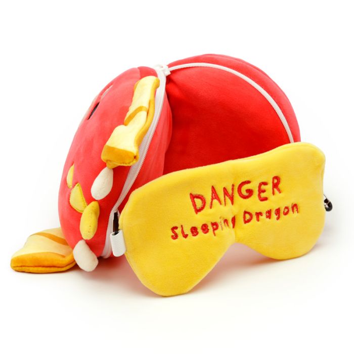 Coussin de Voyage Relaxeazzz Peluché 2-en-1 avec Masque Yeux Adoramagics - Dragon