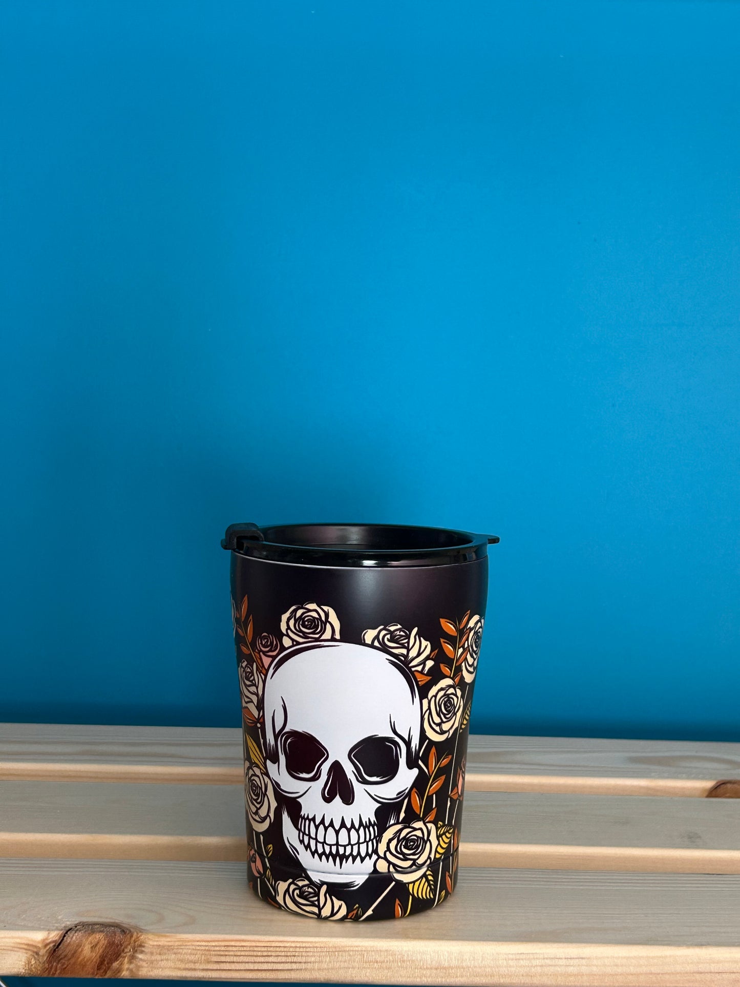 Tasse Thermique Isolée en Acier Inoxydable 330ml Skulls & Roses - Crâne