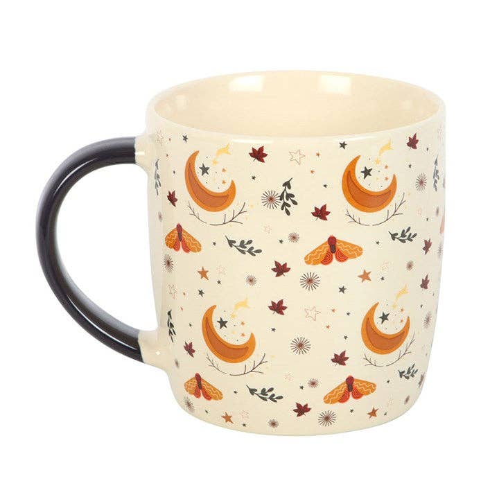 Mug en céramique ivoire avec motif lune de récolte Automne Magique