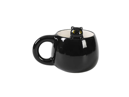 Tasse en céramique avec breloque chat noir