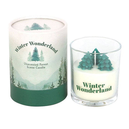 Bougie Hivernale avec Scène d'Arbre
