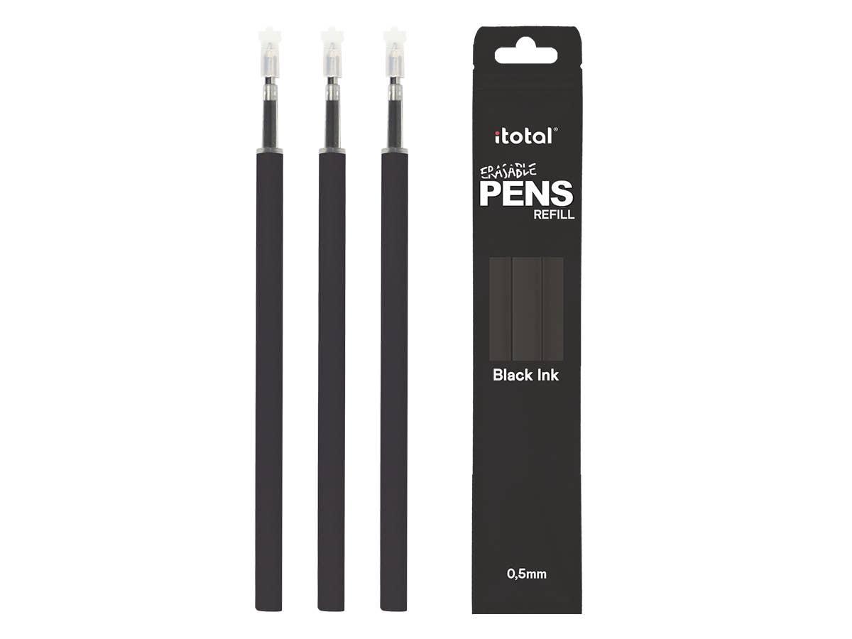 Ensemble de 3 recharges d'encre effaçable, noir