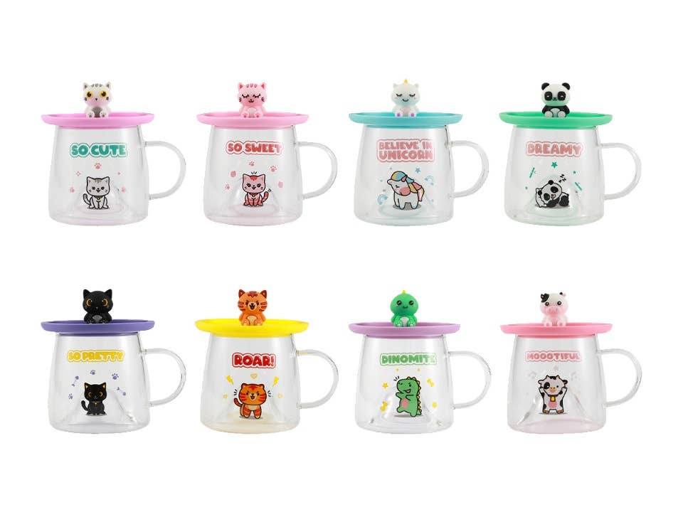 Tasse en verre avec couvercle en silicone