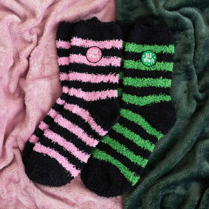 Lot de 2 chaussettes moelleuses « Bonne sorcière » et « Mauvaise sorcière »