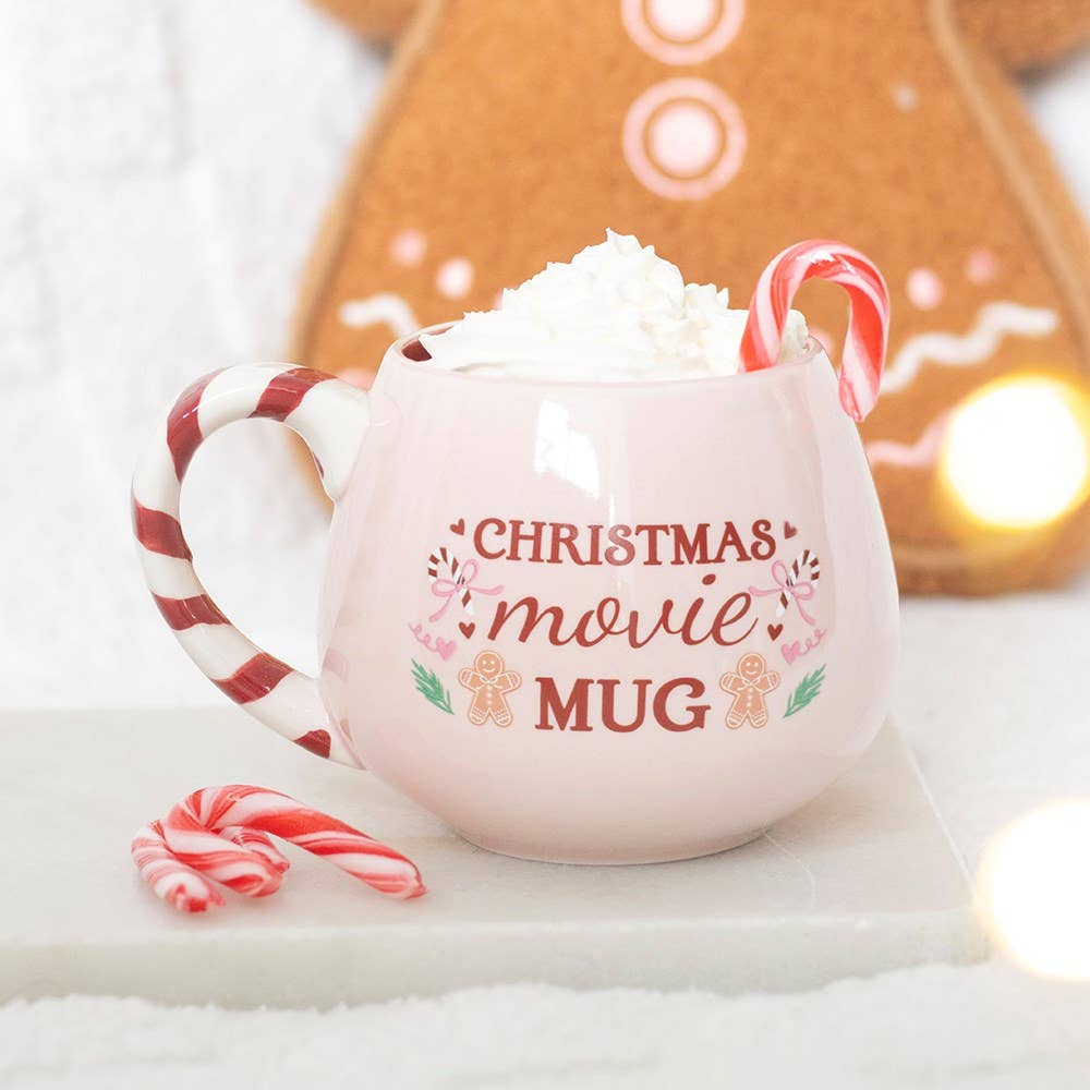Mug rose de film de Noël