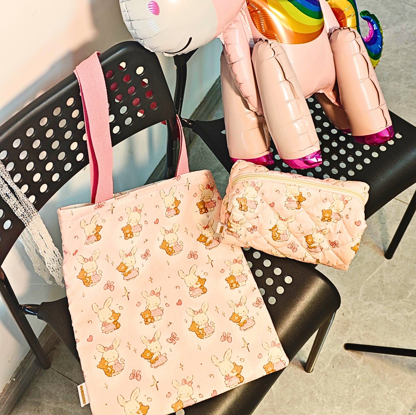 Trousse de toilette Lapinours étoilé Kawaï