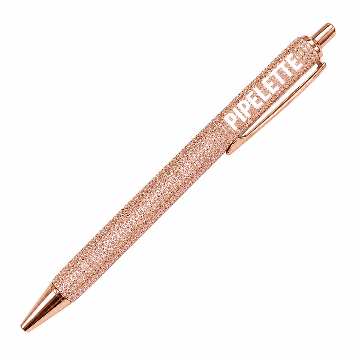 Stylo à Paillettes à Message PIPELETTE Rose Gold