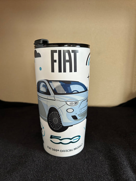 Tasse Thermique Isolée en Acier Inoxydable 500ml Fiat 500 E - Voiture Rétro