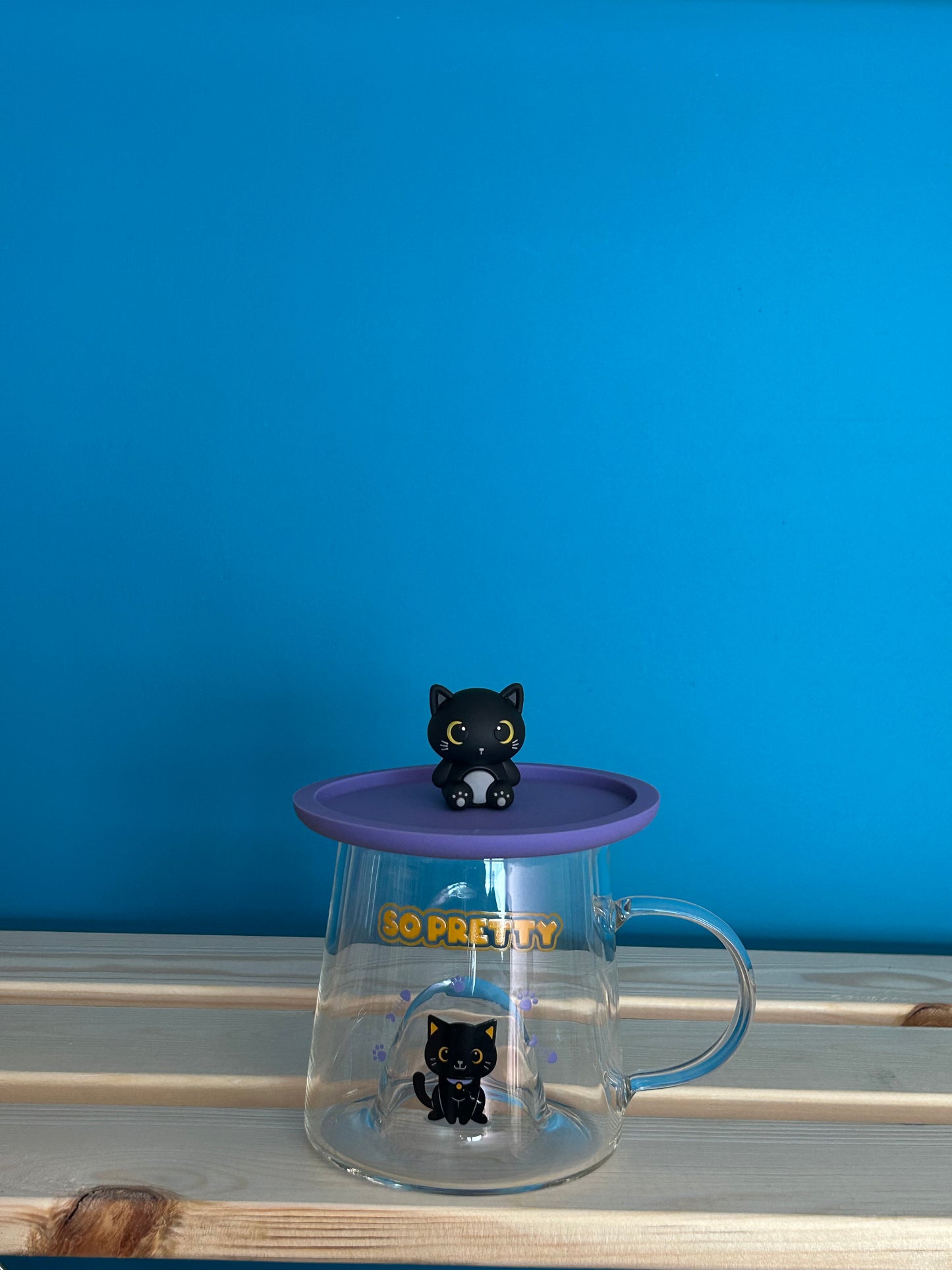 Tasse en verre avec couvercle en silicone