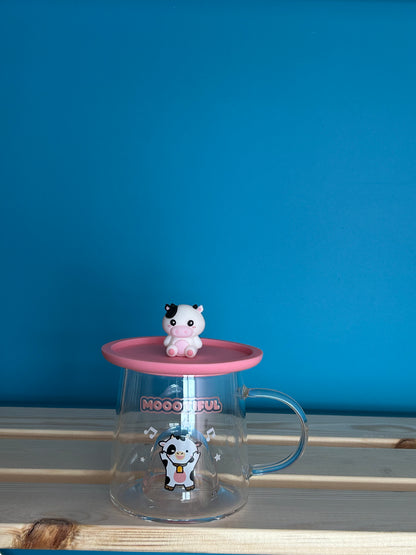 Tasse en verre avec couvercle en silicone