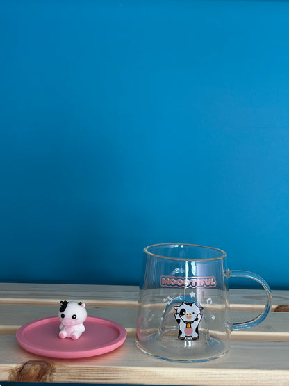 Tasse en verre avec couvercle en silicone