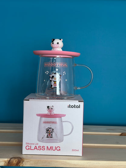 Tasse en verre avec couvercle en silicone