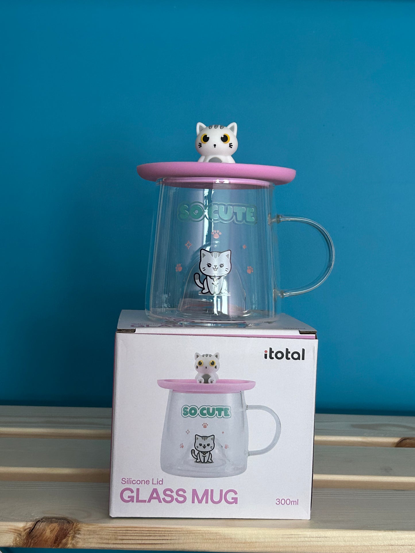 Tasse en verre avec couvercle en silicone