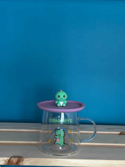 Tasse en verre avec couvercle en silicone