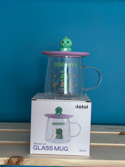 Tasse en verre avec couvercle en silicone