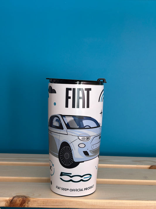 Tasse Thermique Isolée en Acier Inoxydable 500ml Fiat 500 E - Voiture Rétro