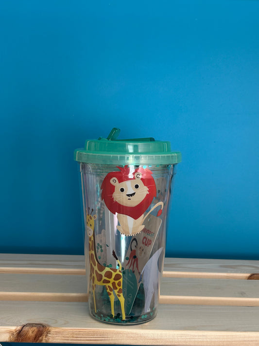 Zooniverse Tasse incassable double parois avec paille