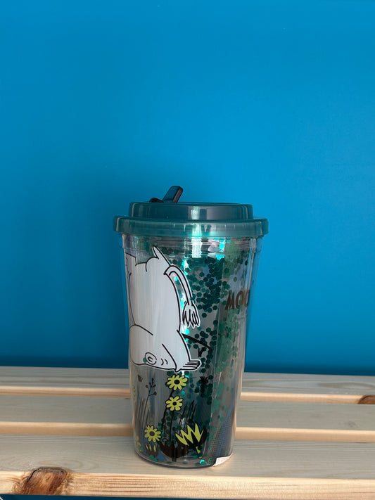 Verre PVC Double Paroi 500ml avec Paille & Couvercle - Moumine