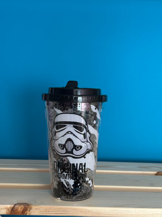 Gobelet PVC Double Paroi Renforcé 500ml avec Paille & Couvercle The Original Stormtrooper
