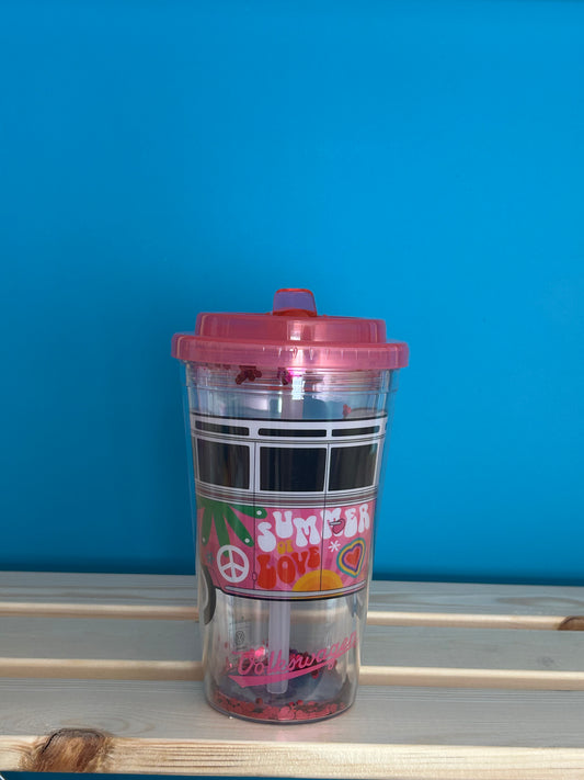 Verre PVC Double Paroi 500ml avec Paille & Couvercle Volkswagen