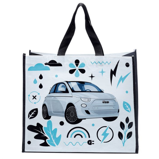 Sac de Courses en Plastique Recyclé rPET Fiat 500 - Voiture Rétro