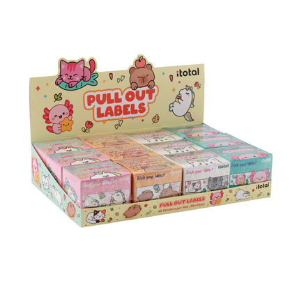 Sticky Label Rolls Assortis - Présentoir 12 Pcs